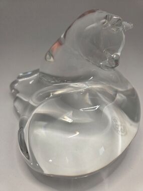 Baccarat France Crystal Sleeping Cat Figurine - Signed Authentic Art Glass